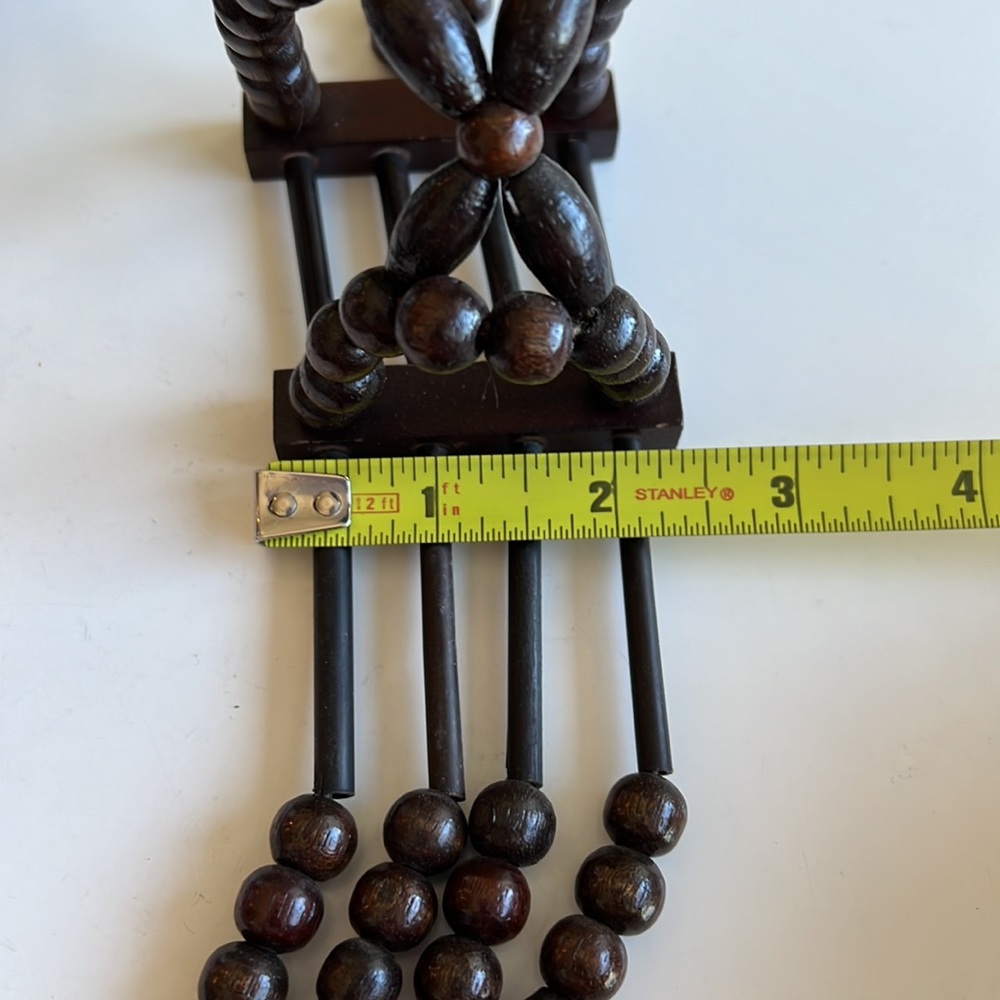 Vintage Wood Bead Hanging Plant Holders Pair - Picture 7 of 15